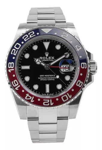 Rolex Gmt Master 2 Pepsi Fundo Preto+caixa Resist A Agua