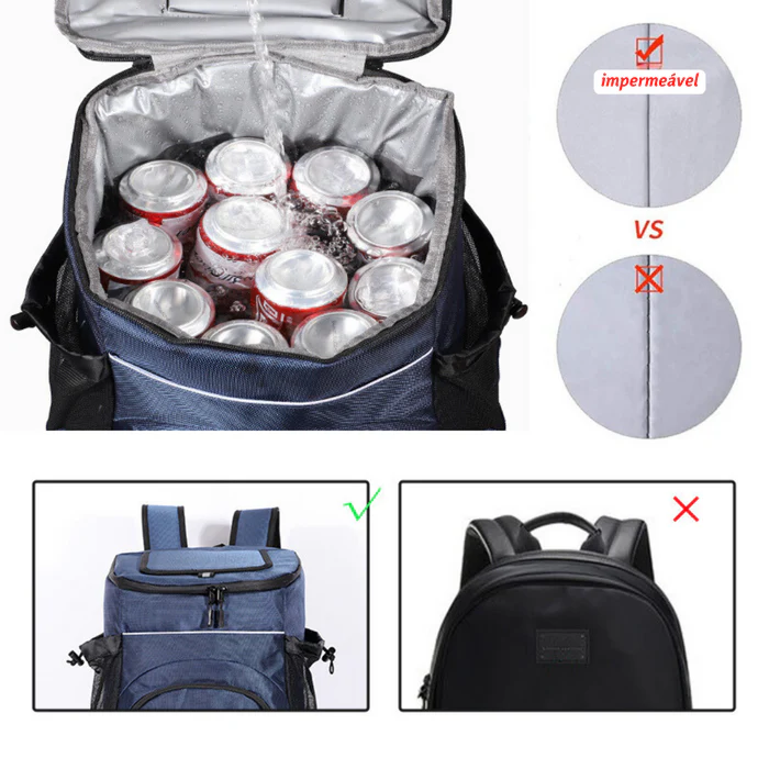 Mochila Cooler Térmica à Prova D’água Anti Vazamento 33L